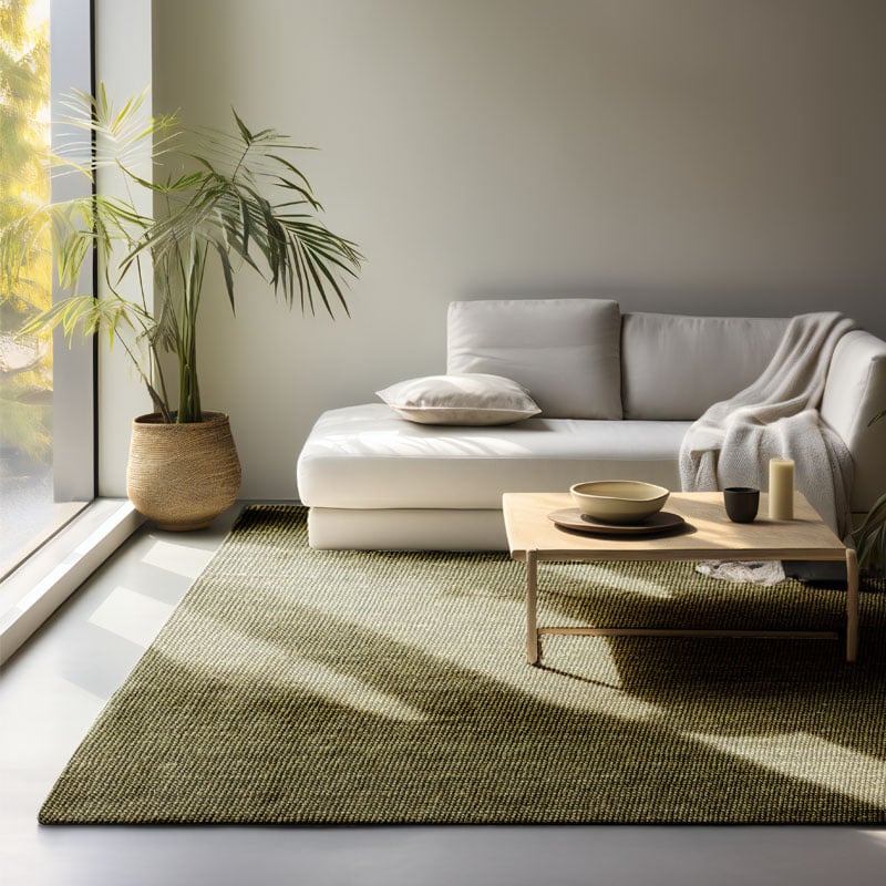 Handgeweven Jute Vloerkleed Groen - Hanse Home - 60x90 cm - Rechthoek - Dekbed-Discounter.nl