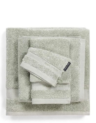 Marc O'Polo Marc O'Polo Melange Gastendoek Green/Off White 30x50