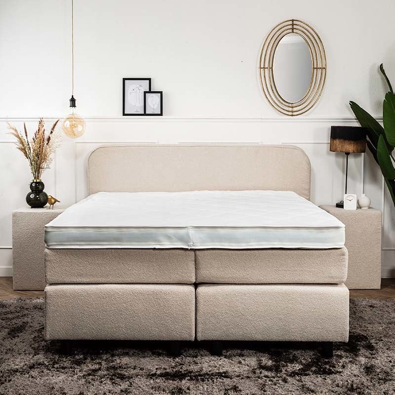 Topmatras Deluxe - 200x200 cm met Koudschuim Kern - Van Aeroplus - Comfort: Medium - Dekbed-Discounter.nl