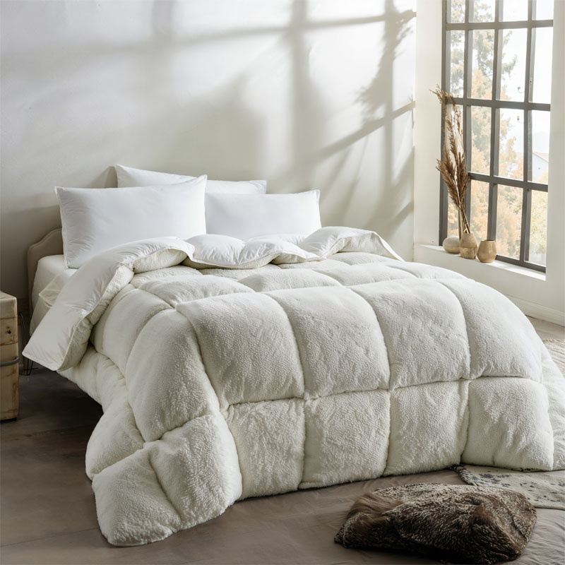 Enkel , Easy Dekbed Teddy Easy en Overtrek in 1! - 200x200 cm (Tweepersoons) - Fresh & Co - 350 gsm - Dekbed-Discounter.nl aanbieding