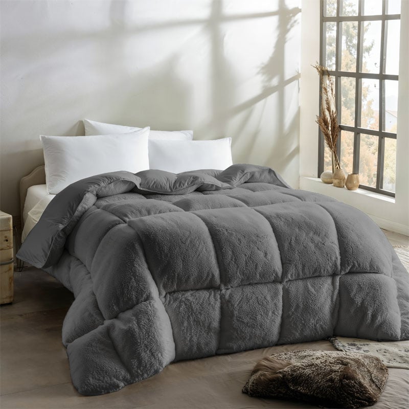 Enkel , Easy Dekbed Teddy Easy en Overtrek in 1! - 140x200 cm (Eenpersoons) - Fresh & Co - 350 gsm - Dekbed-Discounter.nl aanbieding