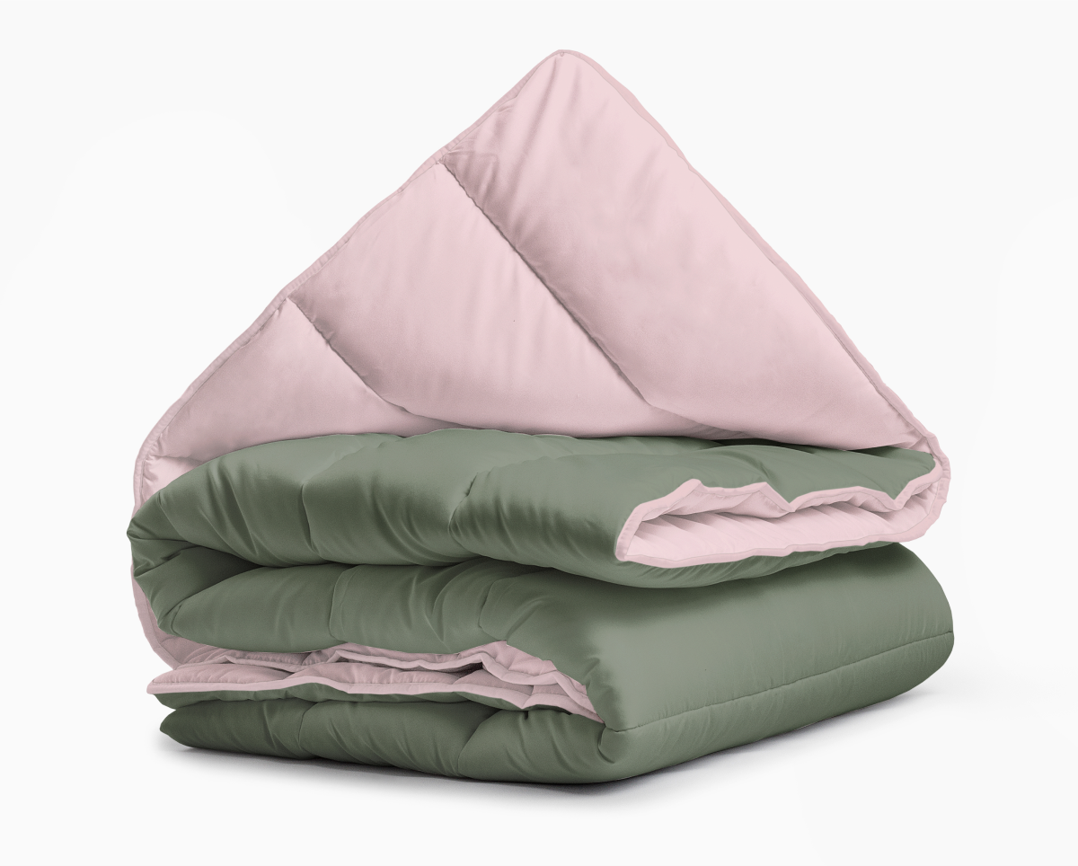 HappyBed | Groen/Roze -Één dekbed voor het hele jaar - Dekbed zonder overtrek / Bedrukt dekbed - Wasbaar hoesloos dekbed aanbieding