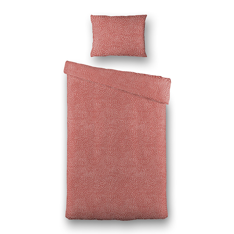 Dekbedovertrek Devotion - Eenpersoons (140x220 cm) - Rood Katoen - Dessin: Patroon - Fresh & Co - Dekbed-Discounter.nl aanbieding