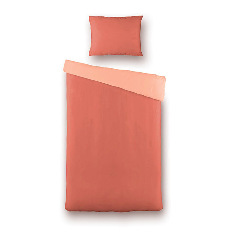 Dekbedovertrek Hotel Two Tone - Eenpersoons (140x200 cm) - Oranje Microvezel - Dessin: Effen - Fresh & Co - Dekbed-Discounter.nl aanbieding