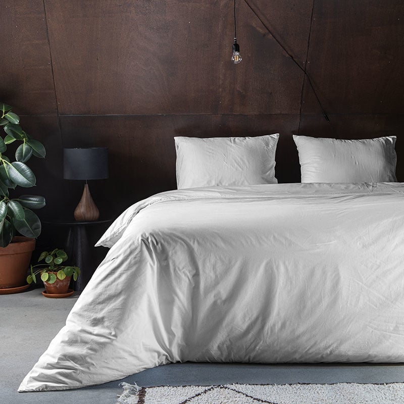 Dekbedovertrek Crispy Uni Dekbedovertrek - Lits-Jumeaux (240x220 cm) - Wit Microvezel - Dessin: Effen - Fresh & Co - Dekbed-Discounter.nl aanbieding