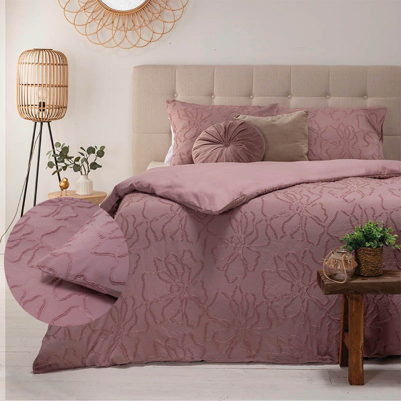 Dekbedovertrek Ava - Lits-Jumeaux (240x220 cm) - Bruin & Taupe Microvezel - Dessin: Stippen - Fresh & Co - Dekbed-Discounter.nl aanbieding