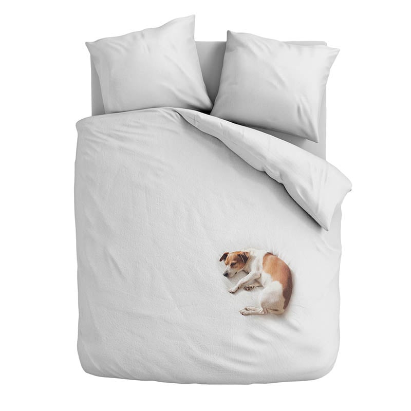 Dekbedovertrek Harvey Dekbedovertrek - (x240 cm) - Wit Katoen-satijn - Dessin: Dieren - Fresh & Co - Dekbed-Discounter.nl aanbieding