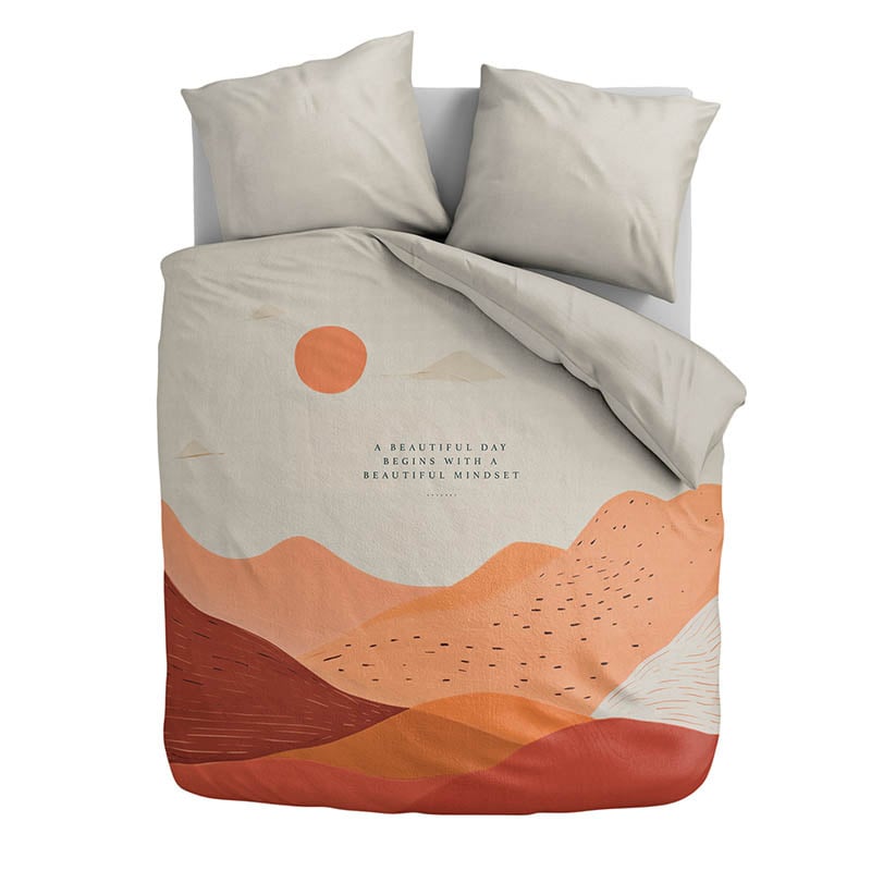 Dekbedovertrek Beautiful Mind Dekbedovertrek - (1140x2501 cm) - Meerkleurig Katoen-satijn - Dessin: Landschap - Fresh & Co - Dekbed-Discounter.nl aanbieding
