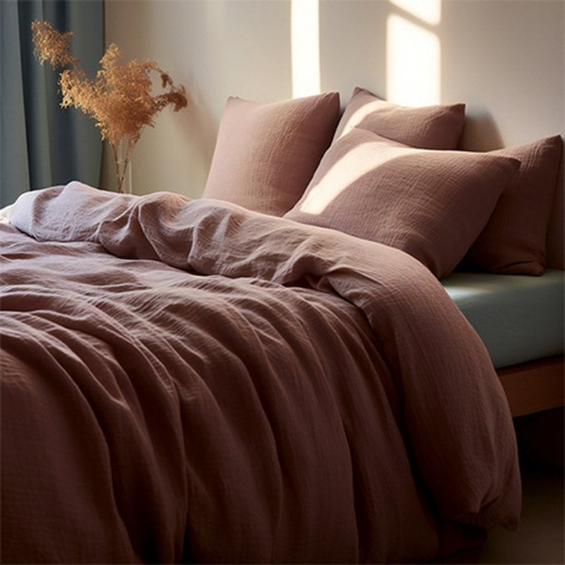 Dekbedovertrek Mousseline Dekbedovertrek - Lits-Jumeaux (240x220 cm) - Creme Katoen - Dessin: - Fresh & Co - Dekbed-Discounter.nl aanbieding