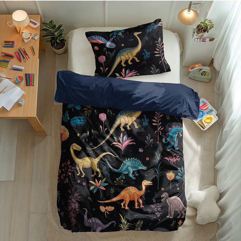Dekbedovertrek Colorful Creatures Dekbedovertrek - (x cm) - Meerkleurig Katoen - Dessin: Natuur - Fresh and Co Kids - Dekbed-Discounter.nl