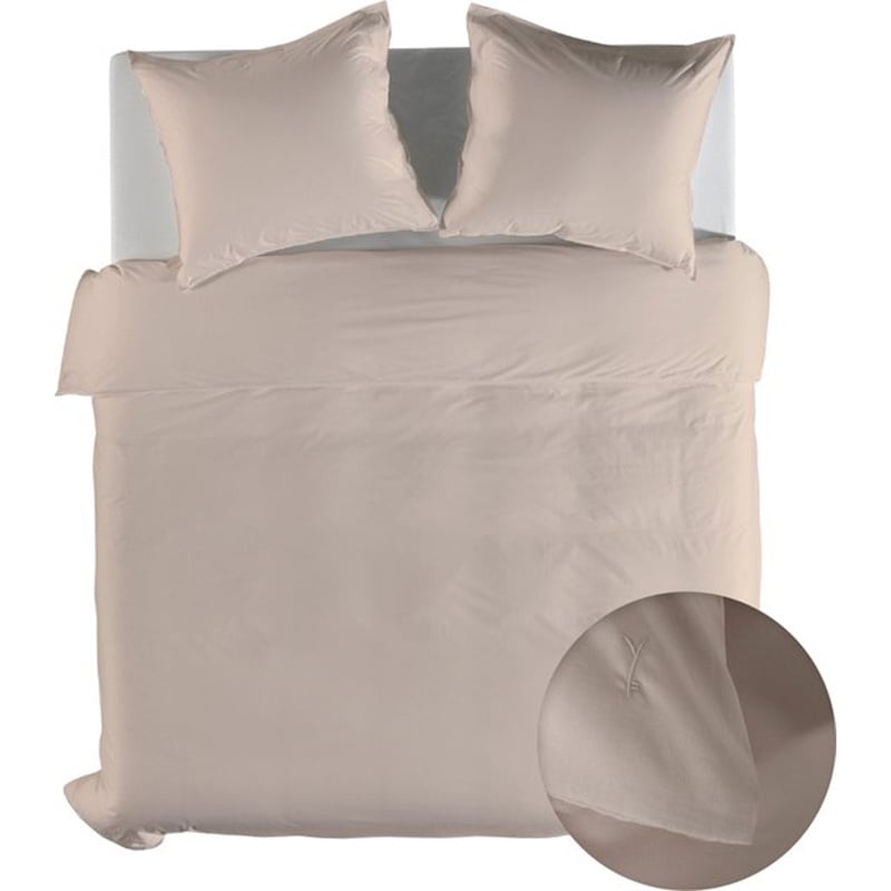 Dekbedovertrek Percale Katoen - (1140x2601 cm) - Beige Katoen Percale katoen - Dessin: Effen - Yellow Suites - Dekbed-Discounter.nl