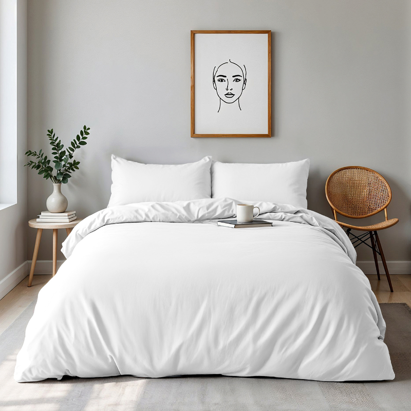 Dekbedovertrek Percale Katoen - Tweepersoons (200x200 cm) - Blauw & Groen & Taupe & Roze & Antraciet Percale katoen - Dessin: Effen - Dreamhouse -