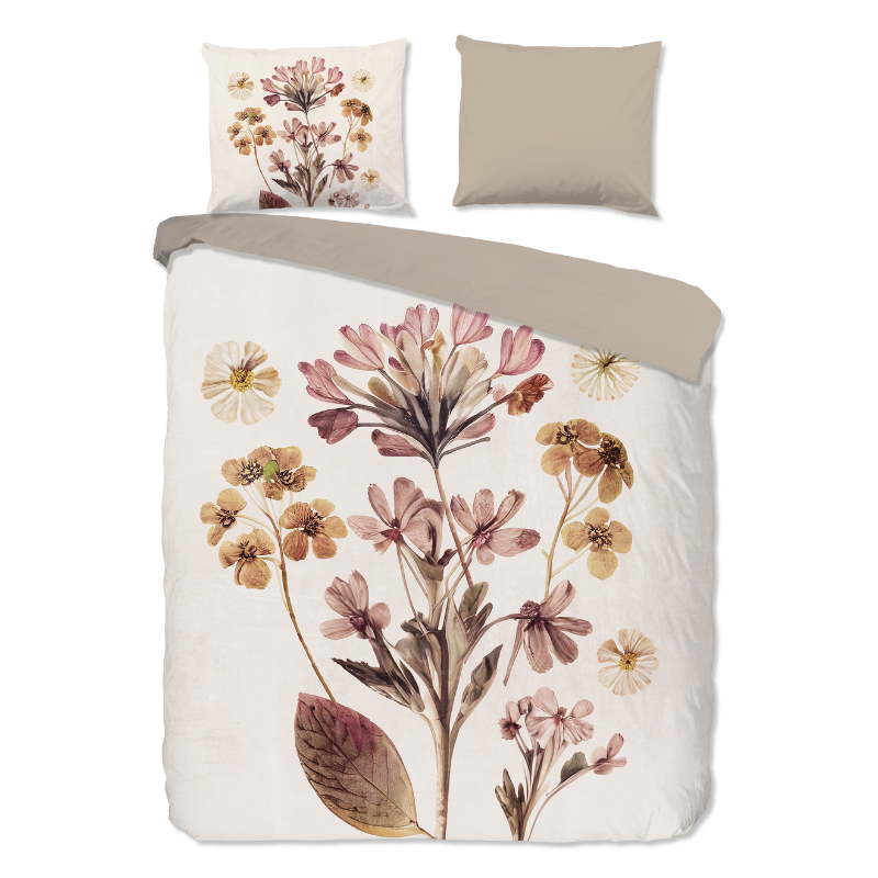 Dekbed-discounter.nl Dekbedovertrekken - Dekbedovertrek Okuyasu - Eenpersoons (140x200 cm) - Meerkleurig Microvezel - Dessin: Bloemen - Pure - Dekbed-Discounter.nl aanbieding