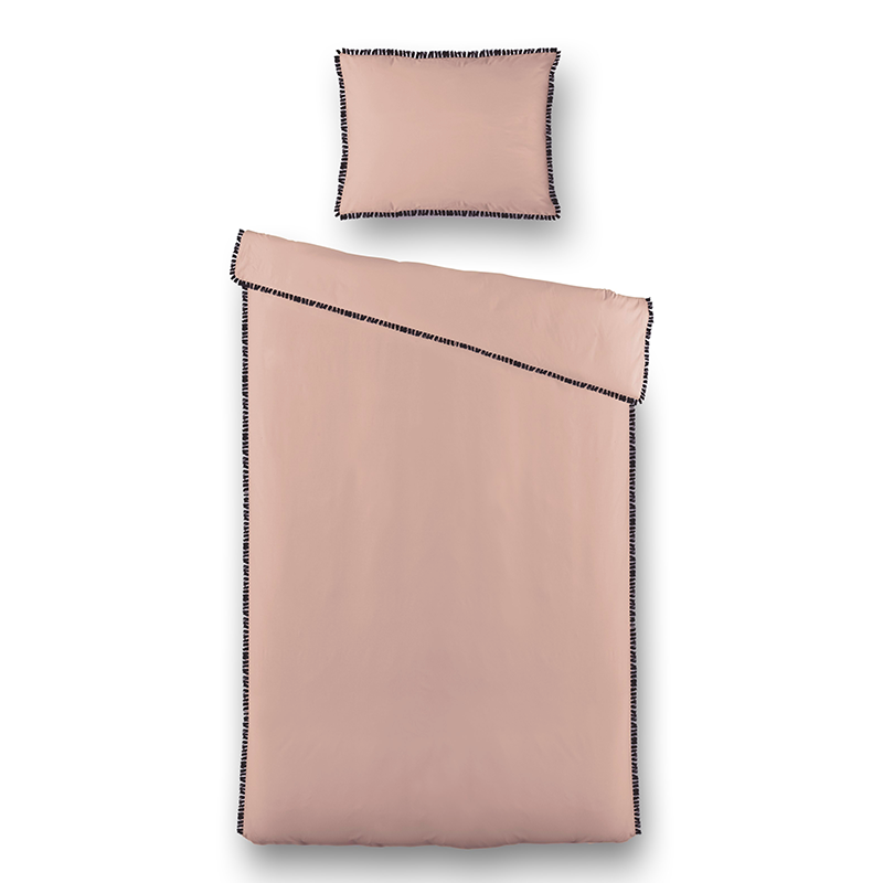 Dekbedovertrek Ibiza Bo - Eenpersoons (140x200 cm) - Creme & Zand Microvezel - Dessin: Effen - Fresh & Co - Dekbed-Discounter.nl aanbieding