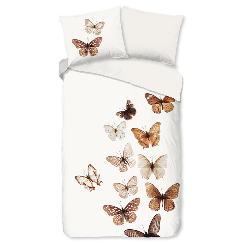 Dekbedovertrek Tess - Eenpersoons (140x200 cm) - Creme Katoen - Dessin: Dieren - Fresh & Co - Dekbed-Discounter.nl aanbieding