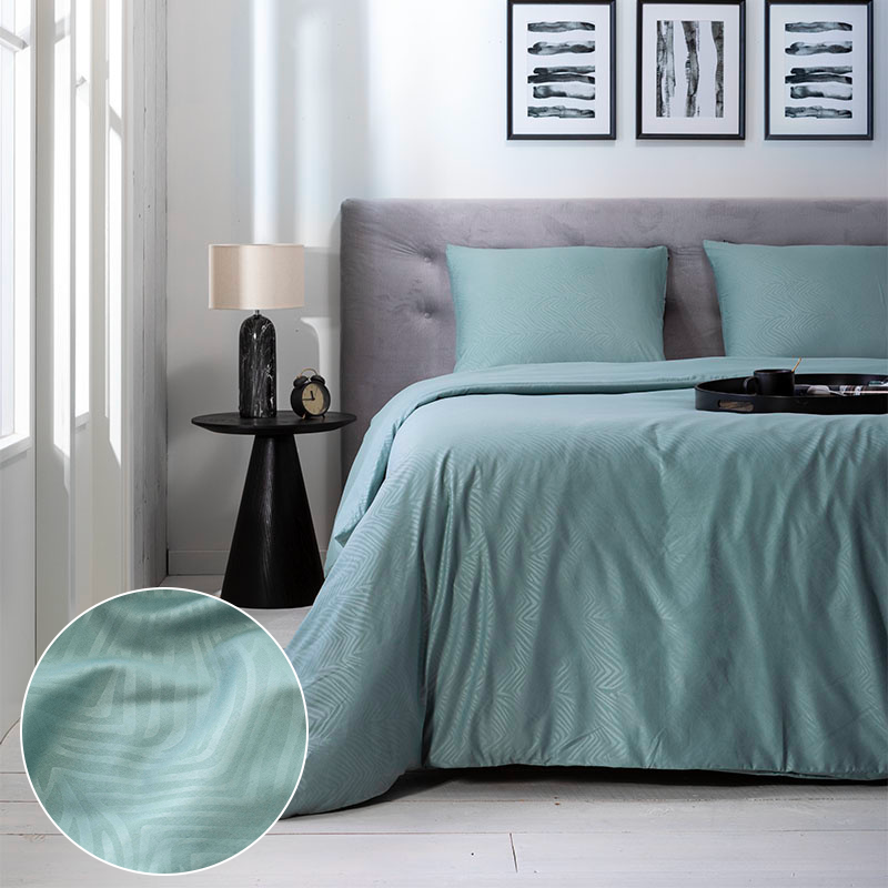 Dekbedovertrek Embossed Zebra - Lits-Jumeaux (240x220 cm) - Groen Microvezel - Dessin: Dieren - Fresh & Co - Dekbed-Discounter.nl aanbieding