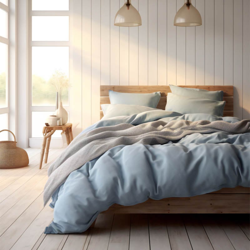 Flanellen Dekbedovertrek Uni - Eenpersoons (140x200 cm) - Blauw Katoen - Dessin: Effen - Fresh & Co - Dekbed-Discounter.nl aanbieding