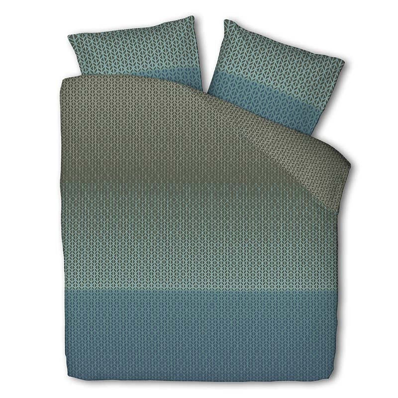 Dekbedovertrek Vixin Jason Dekbedovertrek - Tweepersoons (200x220 cm) - Blauw & Groen & Creme & Zand Katoen - Dessin: Patroon - Fresh & Co - aanbieding