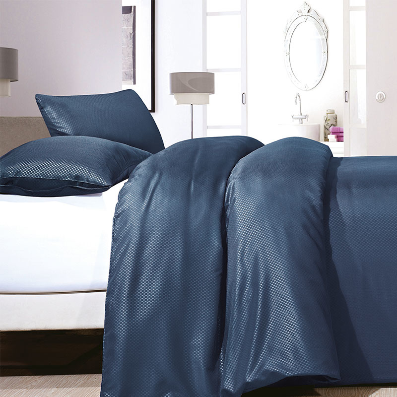 Dekbedovertrek Satin Point - Lits-Jumeaux (240x220 cm) - Navy Microvezel - Dessin: Patroon - Zensation - Dekbed-Discounter.nl