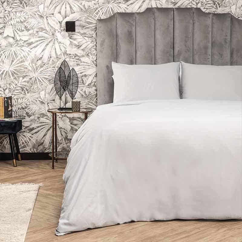 Dekbedovertrek Hotel Uni - Tweepersoons (200x220 cm) - Grijs Microvezel - Dessin: Effen - Fresh & Co - Dekbed-Discounter.nl aanbieding