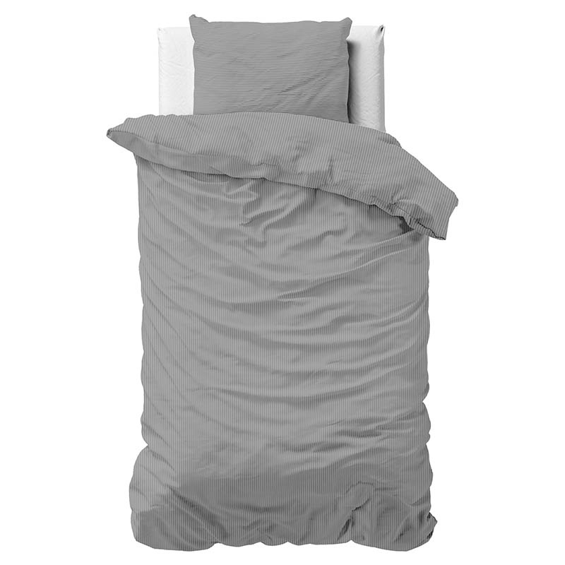 Dekbedovertrek Orlando - Eenpersoons (140x200 cm) - Grijs Microvezel - Dessin: Patroon - Fresh & Co - Dekbed-Discounter.nl aanbieding
