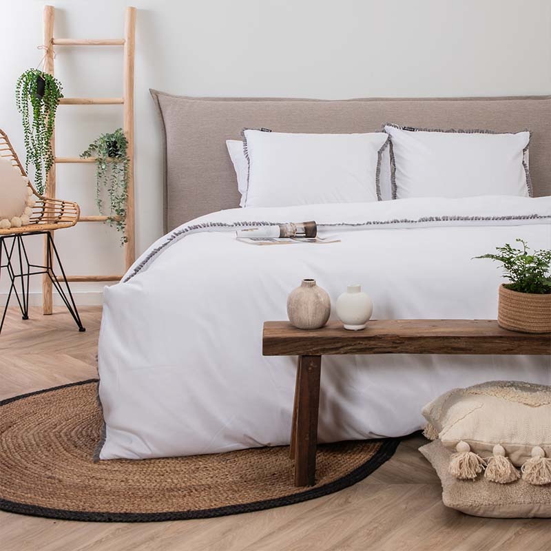 Dekbedovertrek Ibiza Bo - Lits-Jumeaux (240x220 cm) - Wit Microvezel - Dessin: Effen - Fresh & Co - Dekbed-Discounter.nl aanbieding