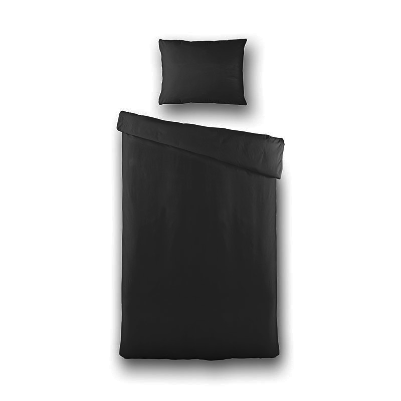 Dekbedovertrek Hotel Uni - Eenpersoons (140x220 cm) - Antraciet Microvezel - Dessin: Effen - Fresh & Co - Dekbed-Discounter.nl aanbieding