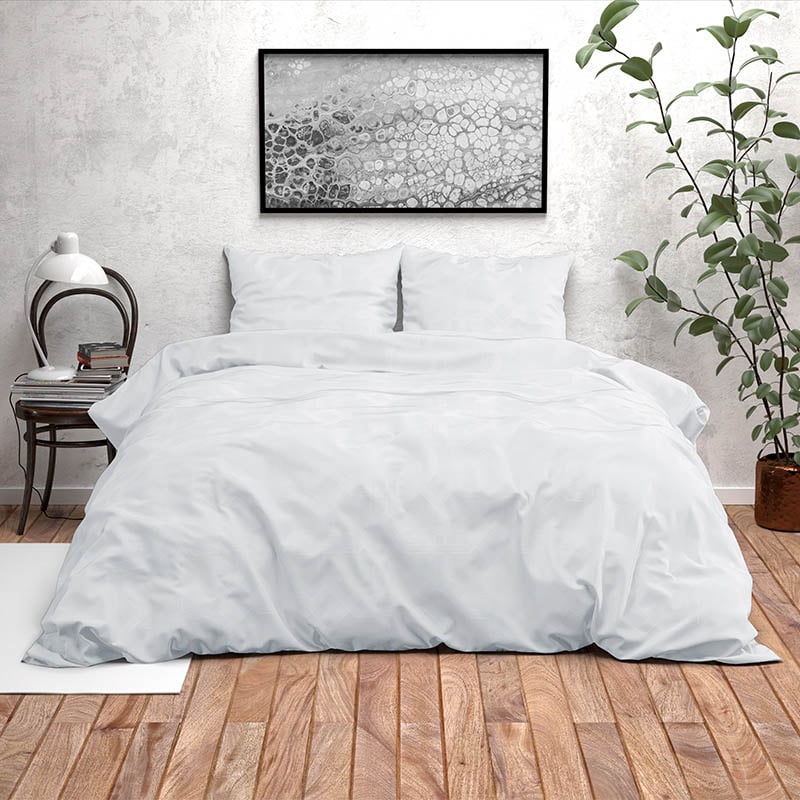 Dekbedovertrek Houston - Lits-Jumeaux (240x220 cm) - Wit Microvezel - Dessin: Patroon - Fresh & Co - Dekbed-Discounter.nl aanbieding