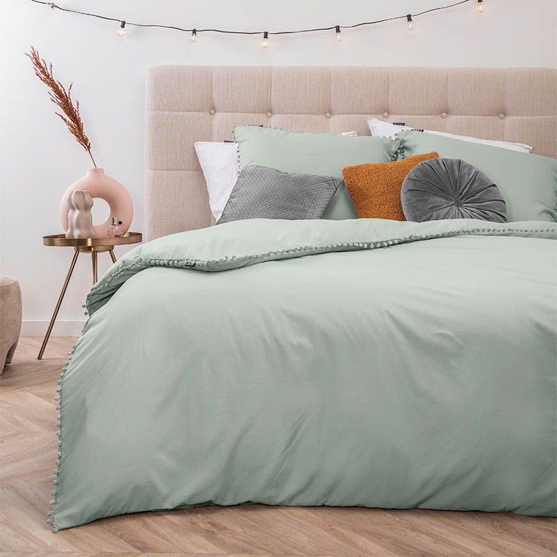 Dekbedovertrek Ibiza Belle - Lits-Jumeaux (240x220 cm) - Groen Microvezel - Dessin: Effen - Fresh & Co - Dekbed-Discounter.nl aanbieding