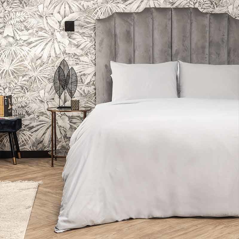 Dekbedovertrek Hotel Uni - Lits-Jumeaux (240x220 cm) - Grijs Microvezel - Dessin: Effen - Fresh & Co - Dekbed-Discounter.nl aanbieding