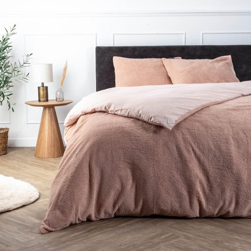 Dekbedovertrek Teddy - Lits-Jumeaux (240x220 cm) - Wit Microvezel - Dessin: Effen - Fresh & Co - Dekbed-Discounter.nl aanbieding