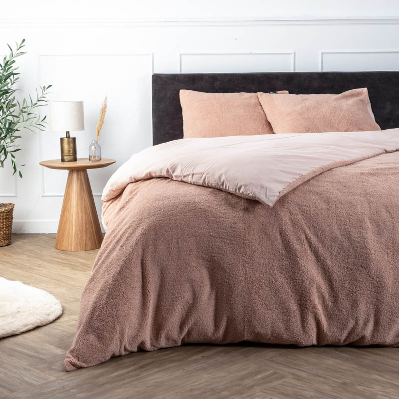Dekbedovertrek Teddy - Eenpersoons (140x220 cm) - Wit Microvezel - Dessin: Effen - Fresh & Co - Dekbed-Discounter.nl aanbieding
