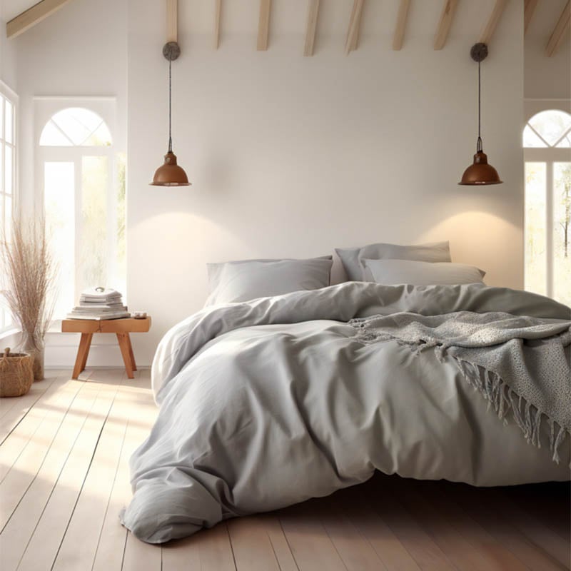 Flanellen Dekbedovertrek Uni - Lits-Jumeaux (240x220 cm) - Grijs Katoen - Dessin: Effen - Fresh & Co - Dekbed-Discounter.nl aanbieding