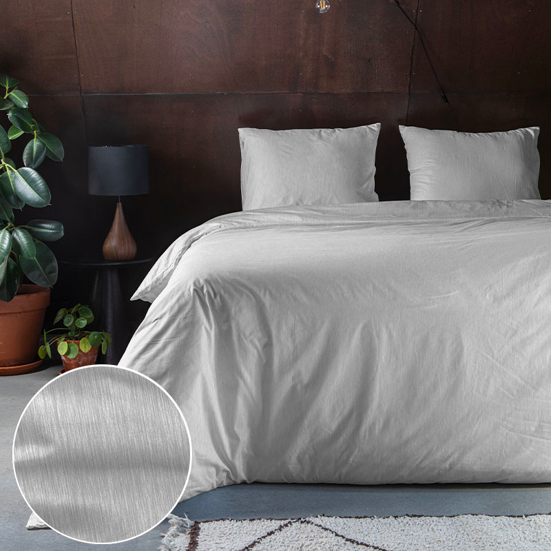 Dekbedovertrek Bamboo Feel - Lits-Jumeaux (240x220 cm) - Wit Microvezel - Dessin: - Fresh & Co - Dekbed-Discounter.nl aanbieding