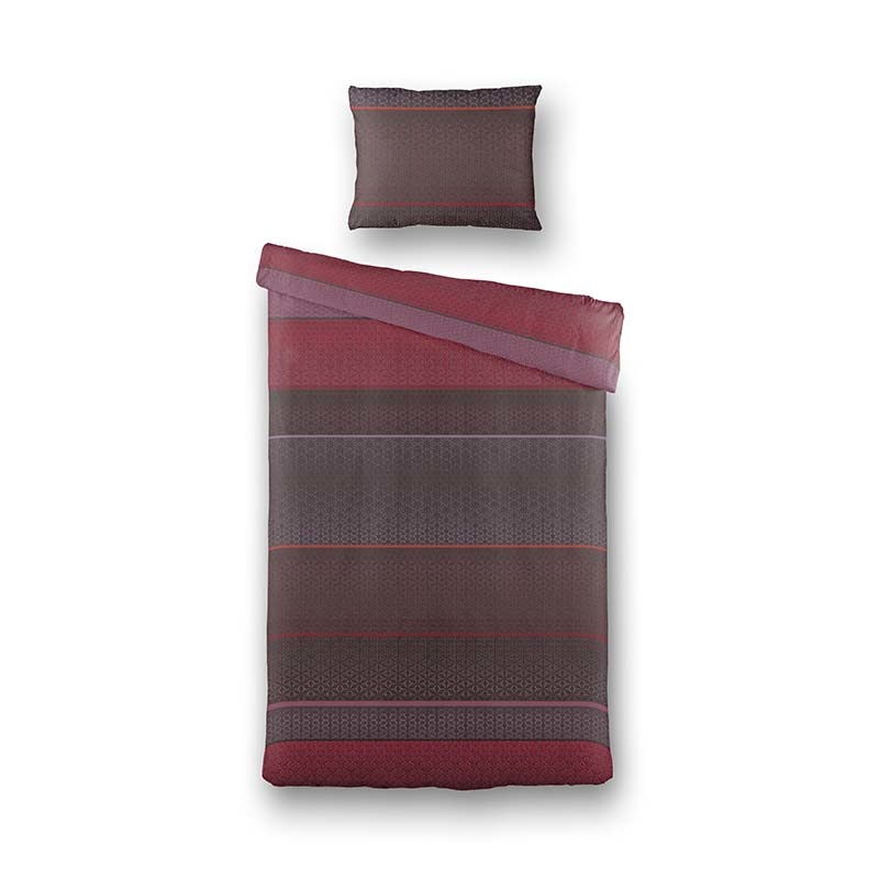 Dekbedovertrek Winny Dekbedovertrek - Eenpersoons (140x220 cm) - Rood Katoen - Dessin: Patroon - Fresh & Co - Dekbed-Discounter.nl aanbieding