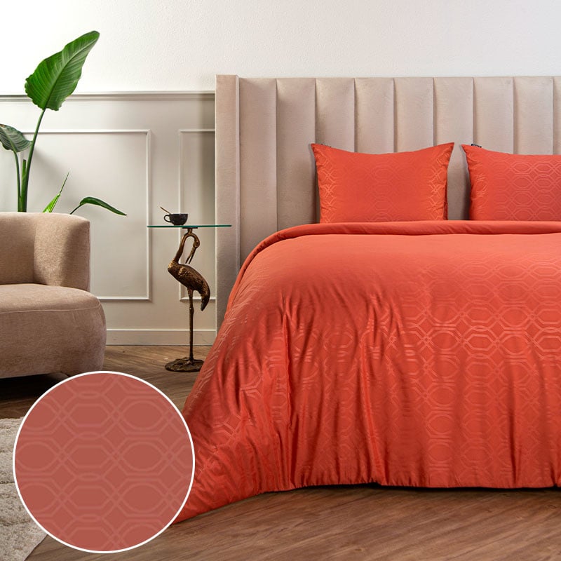 Dekbedovertrek Embossed Art Deco Dekbedovertrek - Lits-Jumeaux (240x220 cm) - Wit Microvezel - Dessin: Effen - Fresh & Co - Dekbed-Discounter.nl aanbieding