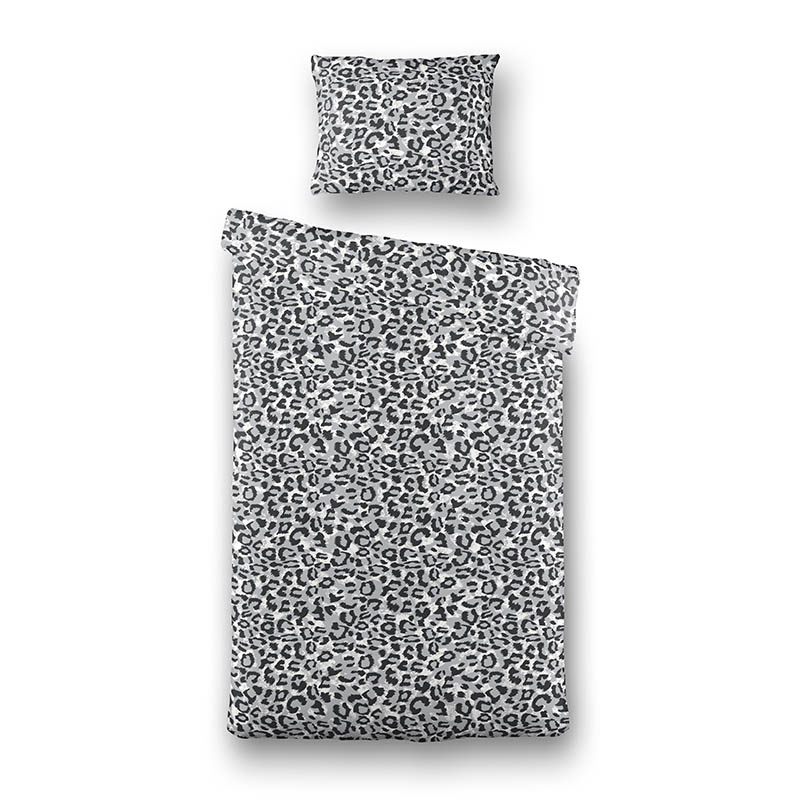 Dekbedovertrek Grey Serenity Dekbedovertrek - Eenpersoons (140x200 cm) - Grijs Katoen - Dessin: Dieren, Stippen - Fresh & Co - Dekbed-Discounter.nl aanbieding
