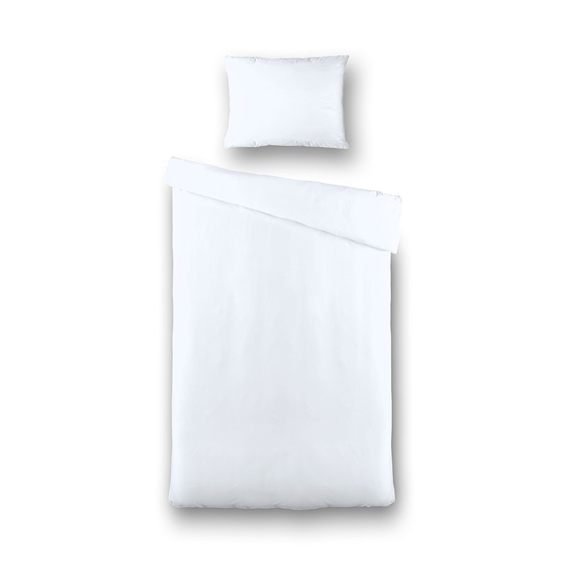 Dekbedovertrek Hotel Uni - Eenpersoons (140x220 cm) - Wit Microvezel - Dessin: Effen - Fresh & Co - Dekbed-Discounter.nl aanbieding