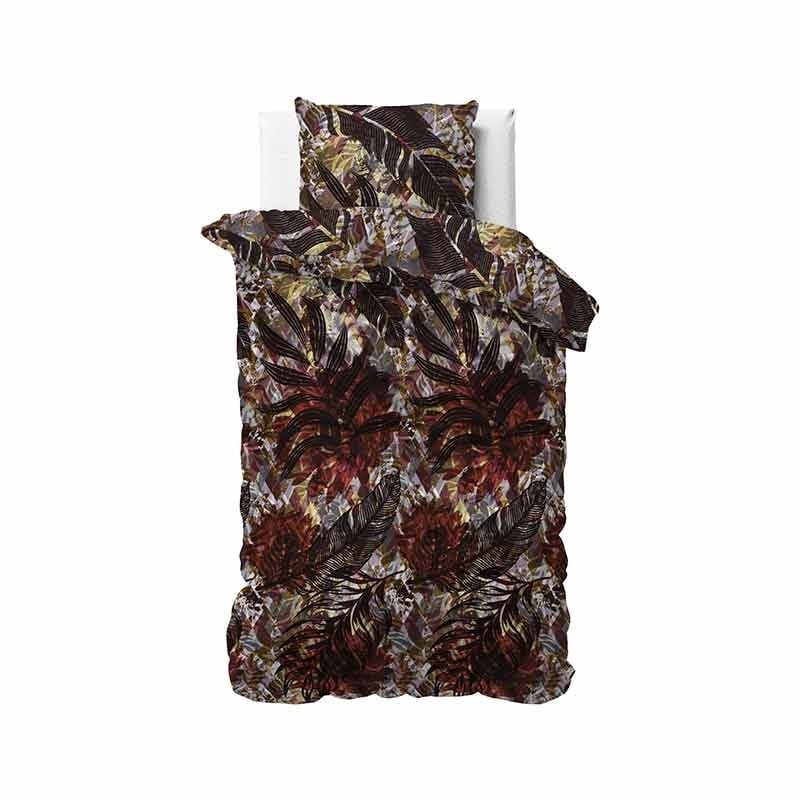 Dekbedovertrek Velvet Ivory Dekbedovertrek - Eenpersoons (140x220 cm) - Meerkleurig Microvezel - Dessin: Bloemen, Natuur - Manilla -