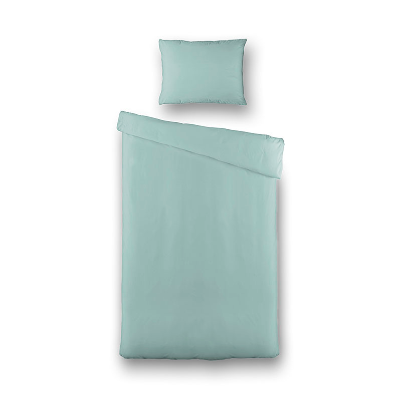 Dekbedovertrek Hotel Uni - Eenpersoons (140x220 cm) - Groen Microvezel - Dessin: Effen - Fresh & Co - Dekbed-Discounter.nl aanbieding