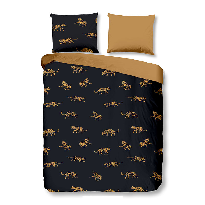 Dekbedovertrek Jaguar Dekbedovertrek - Eenpersoons (140x200 cm) - Zwart Katoen-satijn - Dessin: Dieren - Fresh & Co - Dekbed-Discounter.nl aanbieding