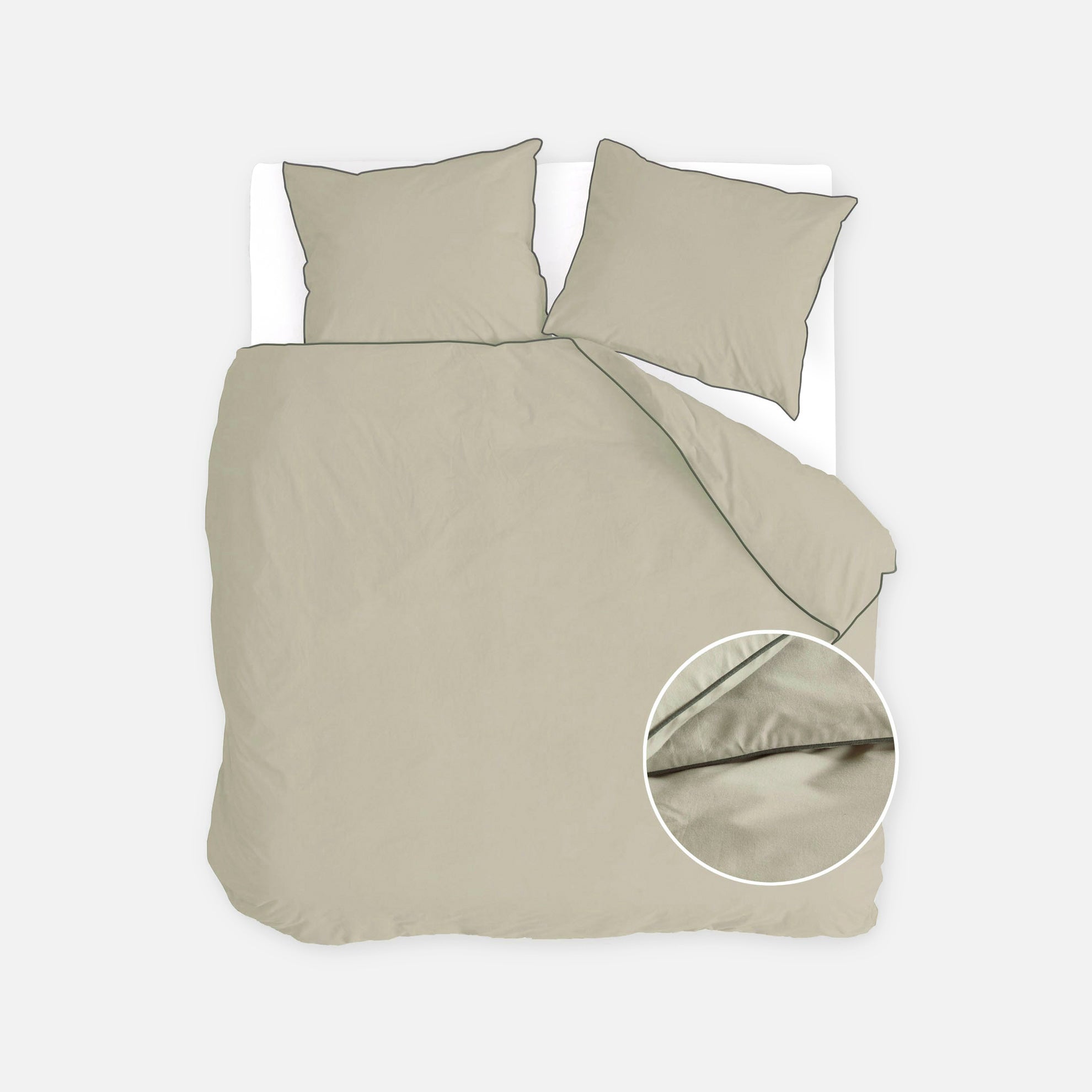 Walra Dekbedovertrek Sweet Softy Zand - 200x220 cm - 2-Persoons - Dubbele doorlopende instopstrook - 100% Flanel katoen