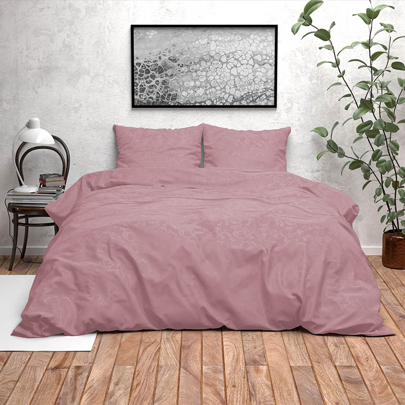 Dekbedovertrek Denver - Lits-Jumeaux (240x220 cm) - Roze Microvezel - Dessin: Patroon - Fresh & Co - Dekbed-Discounter.nl aanbieding
