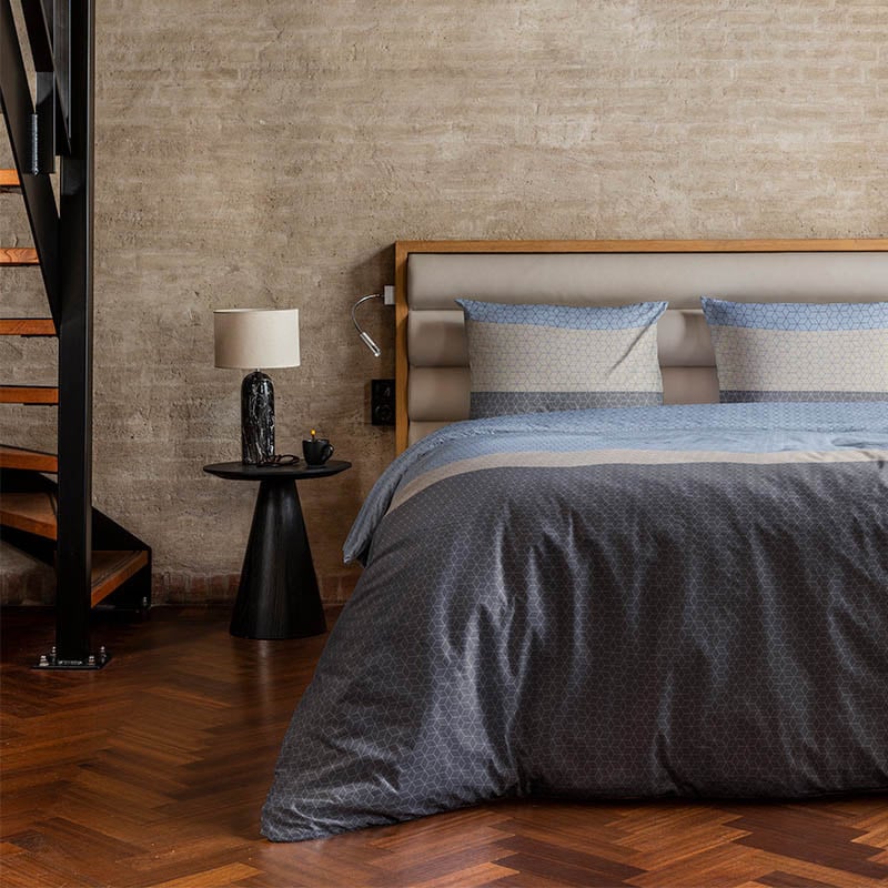 Dekbedovertrek Soft Hues Dekbedovertrek - Tweepersoons (200x200 cm) - Meerkleurig Katoen - Dessin: Patroon - Fresh & Co - Dekbed-Discounter.nl aanbieding