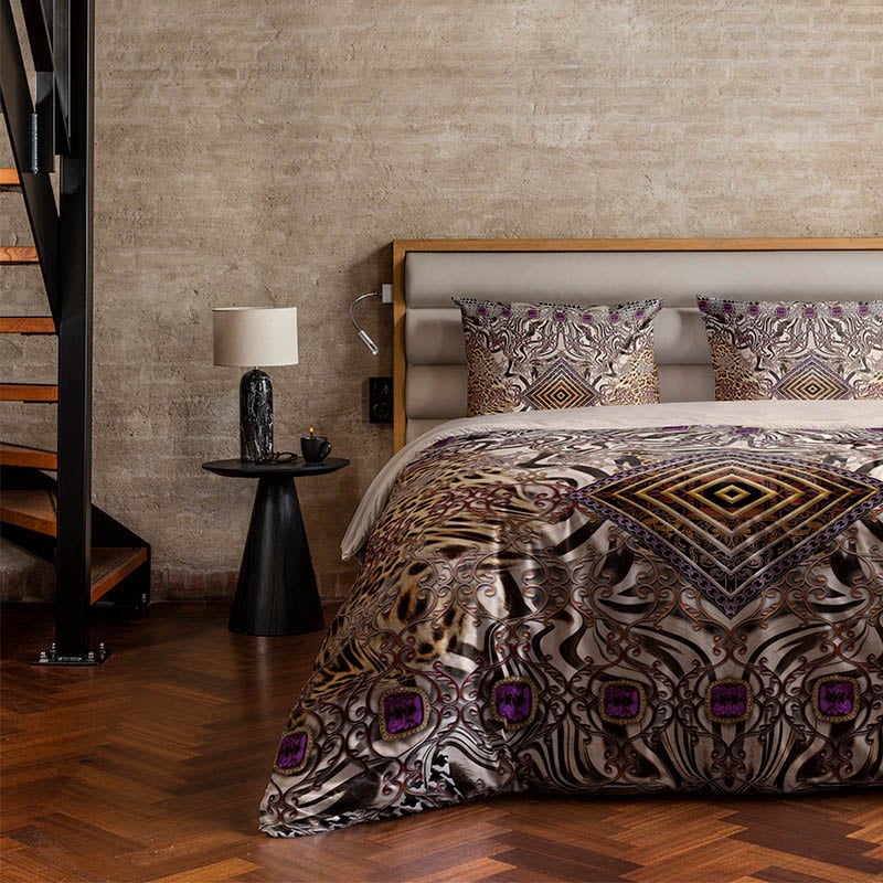 Dekbedovertrek Wild Fantasy - Lits-Jumeaux (240x220 cm) - Meerkleurig Microvezel Katoen - Dessin: Patroon, Natuur - Fresh & Co - Dekbed-Discounter.nl aanbieding