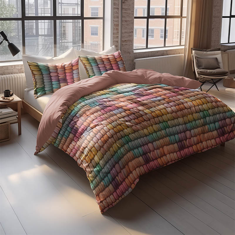 Dekbedovertrek Macaron Dekbedovertrek - (2200x2502 cm) - Meerkleurig Katoen - Dessin: - Fresh & Co - Dekbed-Discounter.nl aanbieding