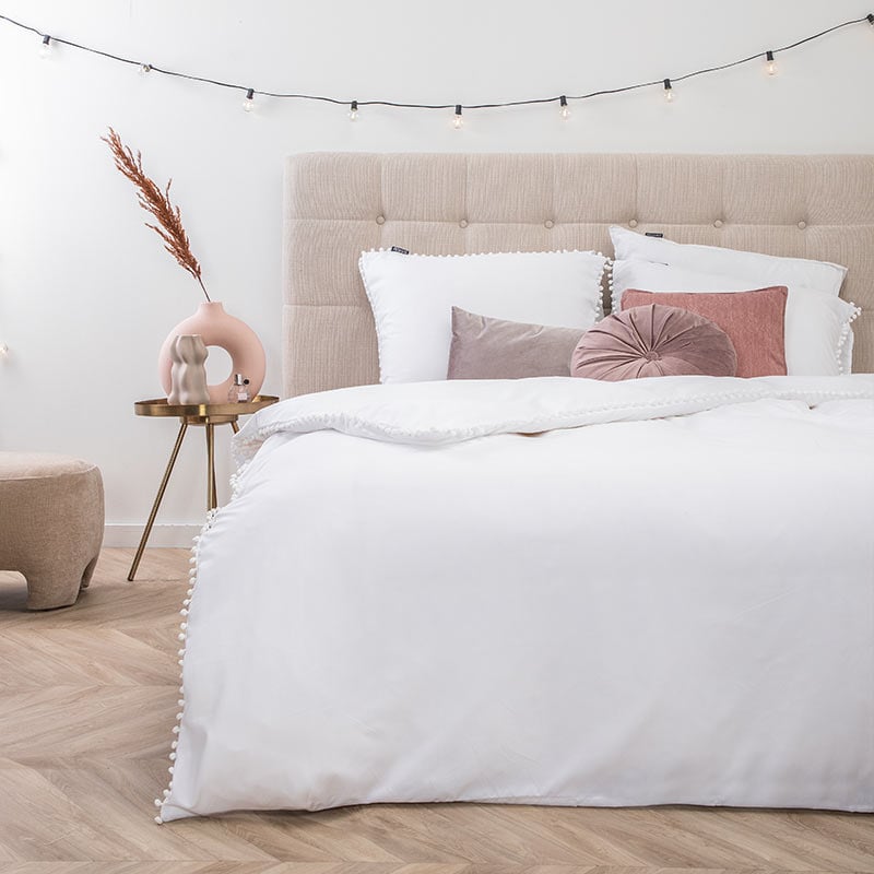 Dekbedovertrek Ibiza Belle - Tweepersoons (200x200 cm) - Wit Microvezel - Dessin: Effen - Fresh & Co - Dekbed-Discounter.nl aanbieding