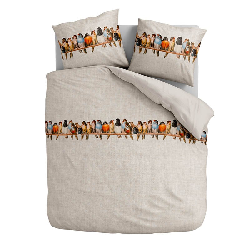 Dekbedovertrek These Birds Dekbedovertrek - (1140x2501 cm) - Meerkleurig Katoen-satijn - Dessin: Dieren - Fresh & Co - Dekbed-Discounter.nl aanbieding