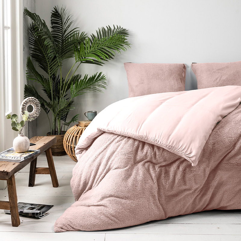 Dekbedovertrek Teddy - Lits-Jumeaux (240x220 cm) - Wit Microvezel - Dessin: Effen - Fresh & Co - Dekbed-Discounter.nl aanbieding