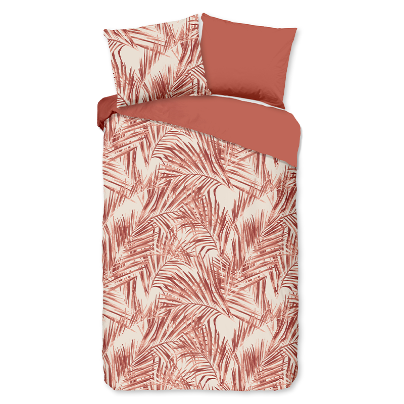 Dekbedovertrek Local - Eenpersoons (140x200 cm) - Creme Katoen - Dessin: Bloemen - Fresh & Co - Dekbed-Discounter.nl aanbieding